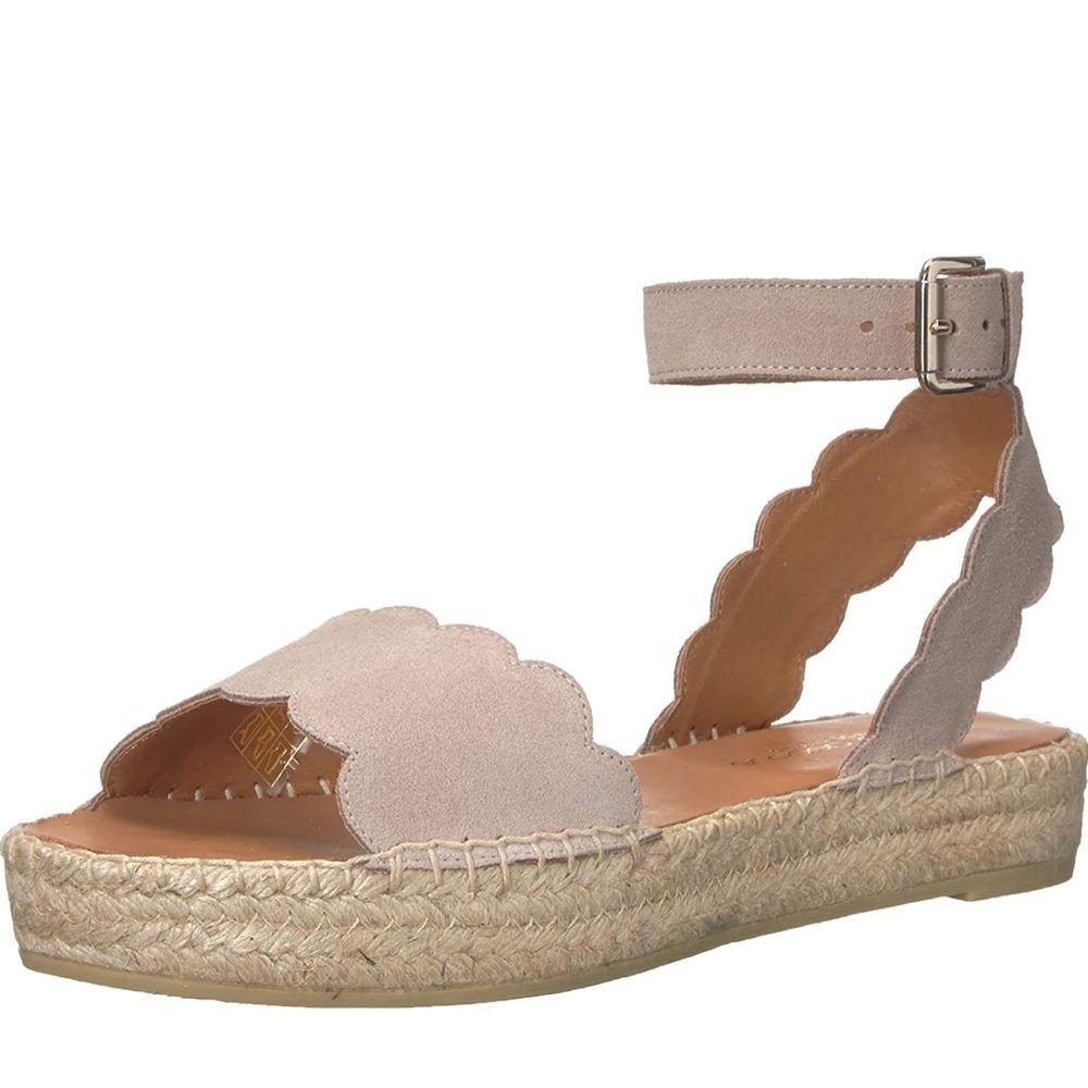 Andre Assous Tuckernuck Iris ankle strap leather suede wedge beige espadrille 11